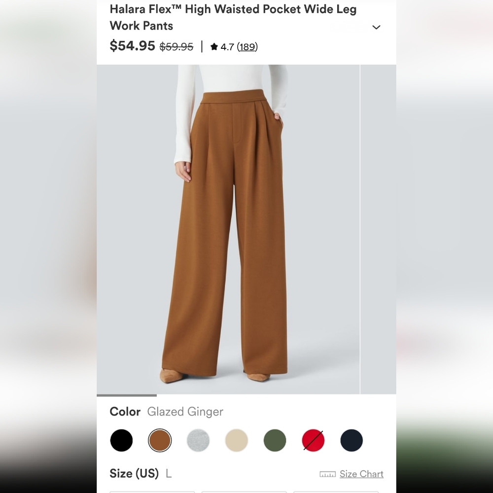 HALARA Women's Trousers in Rust Orange